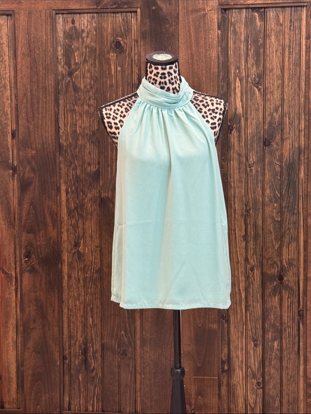 Jade Mint Halter Neck Sleeveless Blouse